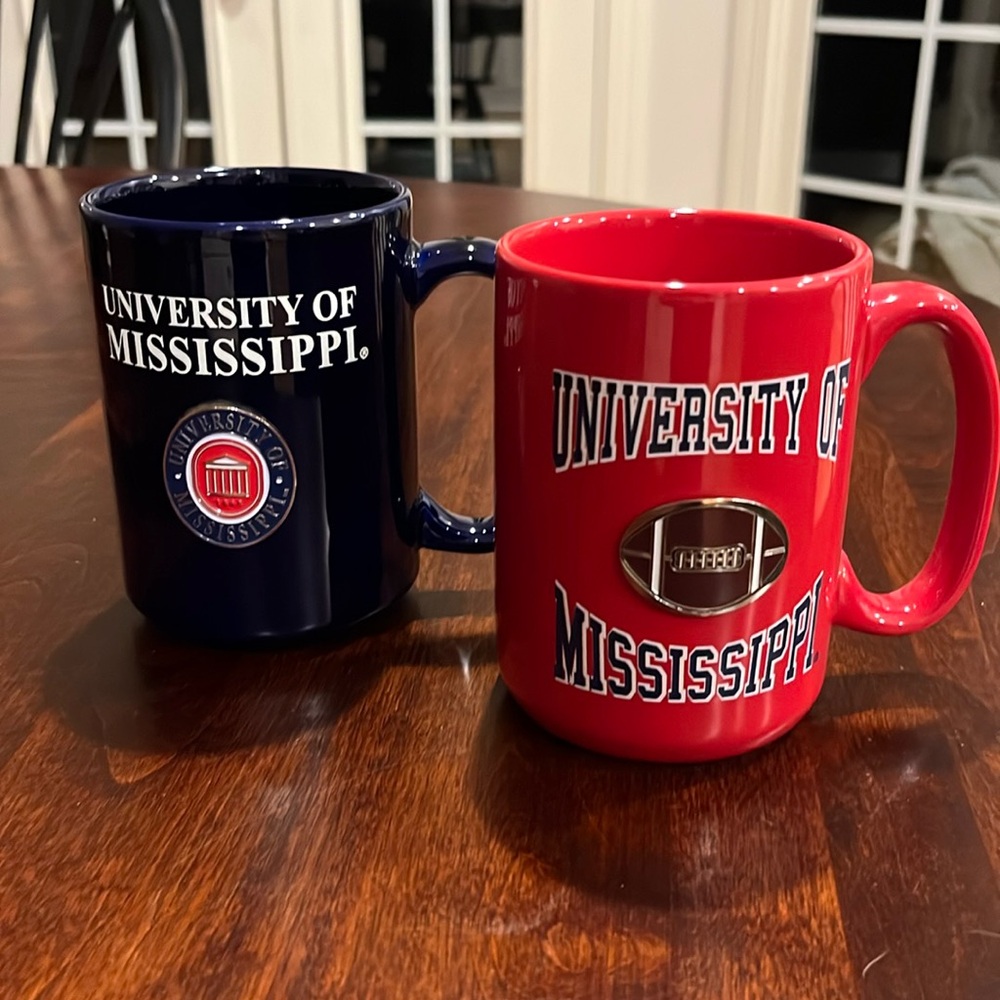 university of Mississippi coffee mug.  Red one available